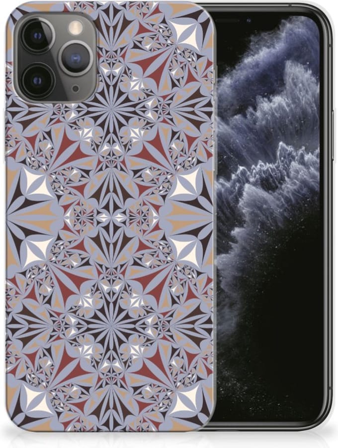 Apple iPhone 11 Pro TPU Siliconen Hoesje Flower Tiles