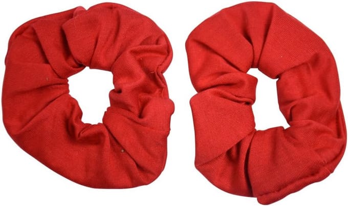 Set van 2 Grote Stoffen Haarelastieken - Rood
