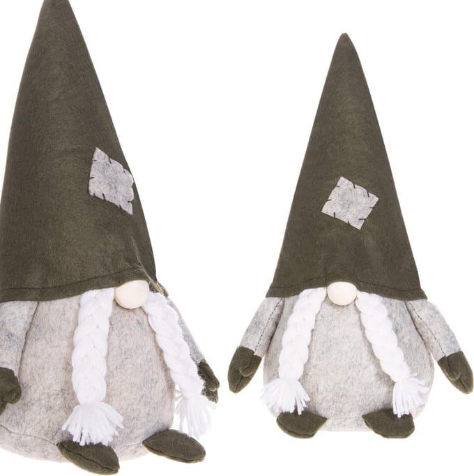 Springos Kerstkabouters | Kerstdwerg | Gnome | Kerstversiering | Grijs tinten | 1 stuk | 35 cm