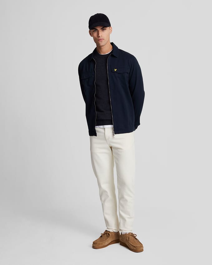 Lyle & Scott Pullover Lamswol Navy - Maat L - Heren - Pullovers