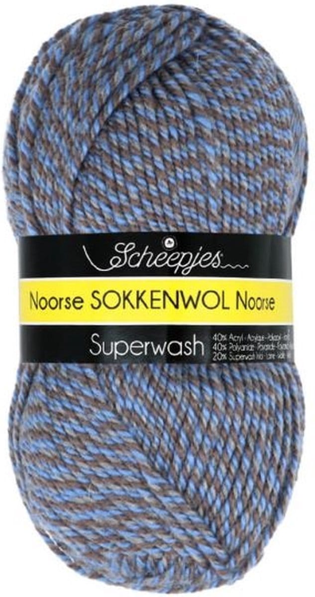 Scheepjes Noorse Wol Markoma 100g - 6855 Blauw/Grijs