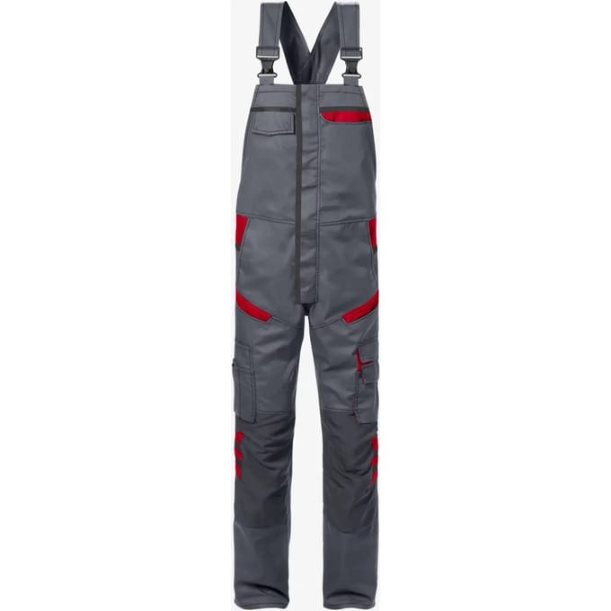 Fristads Amerikaanse Overall 1555 Stfp - Grijs/Rood - C148