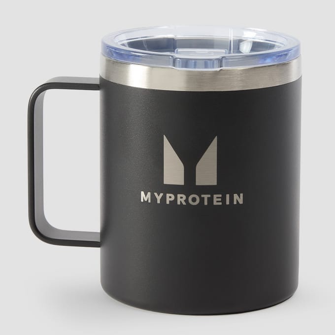 Myprotein koffiebeker van gerecycled metaal 350 ml - Zwart