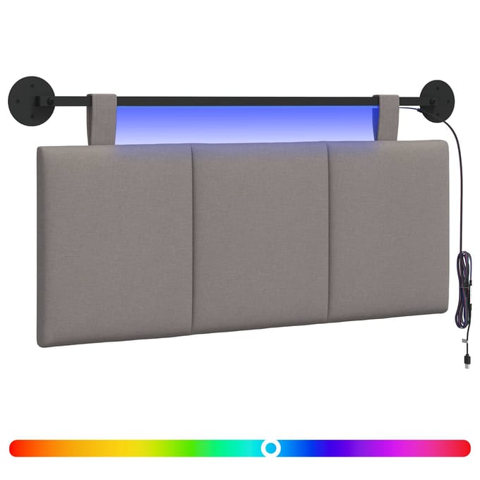 vidaXL - Hangend - hoofdbord - Taupe - Fluweel