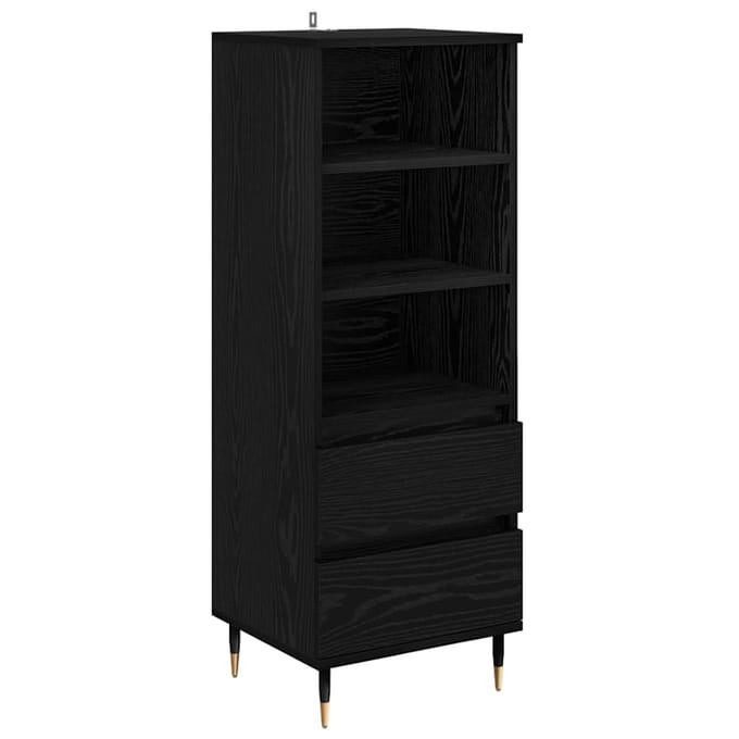 vidaXL Highboard Zwart Eiken 40 x 36 x 110 cm Bewerkt hout