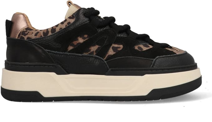 DWRS® Dames Sneakers - Zwart - 80% Leer - Maat 37