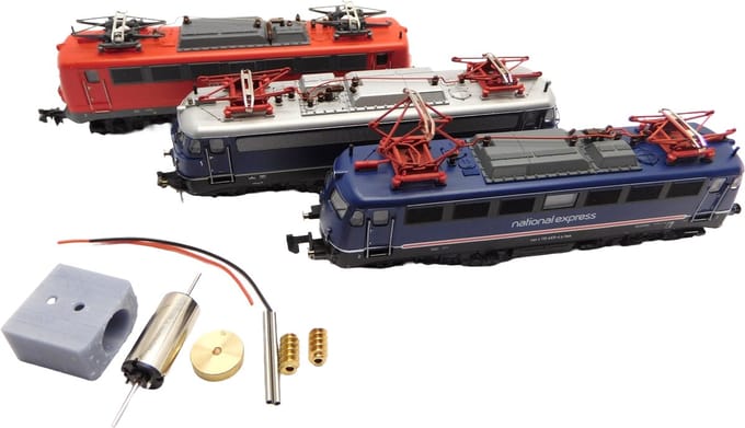 micromotor NF049C N motor ombouwset voor Fleischmann E 10.12, E 10.2, E 10.3, BR 110, BR 110.1, u.a.