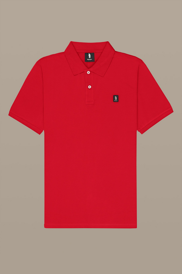 polo met patch man rood