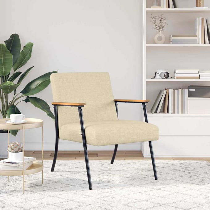 vidaXL - Fauteuil - Crème - Stof
