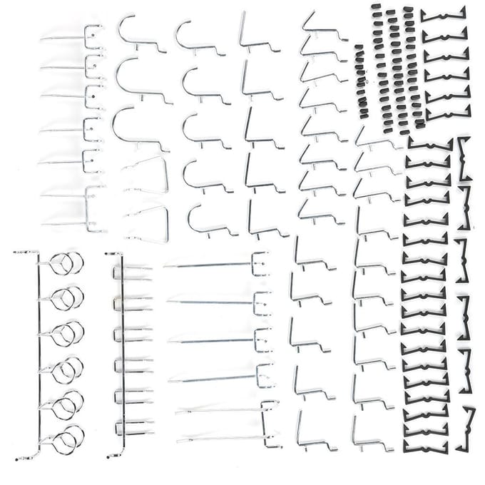 51 Stuks Pegboard Haak Vernikkeld Hanghaak Combinatie Kit voor Hamer Sleutel Tang