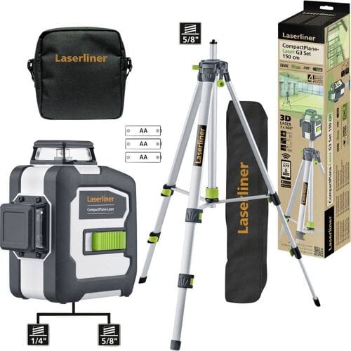 Laserliner CompactPlane-Laser 3G Set 150 3D-laser Incl. tas, Incl. statief Reikwijdte (max.): 30 m