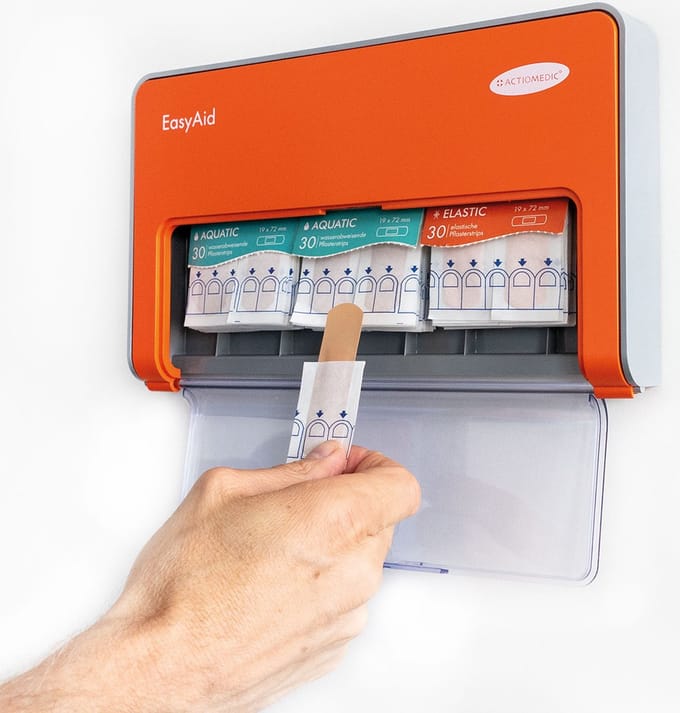 Pleisterdispenser EasyAid met 60x Waterafstotend & 30e Elastisch pleisters
