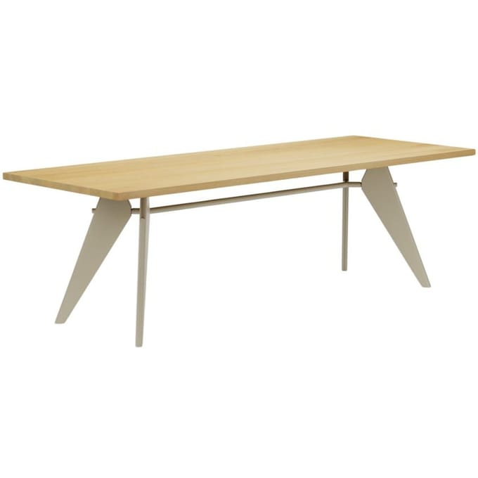 Vitra - EM Table - 240 cm - Prouvé Blanc Colombe (écru) - Eiken - bruin