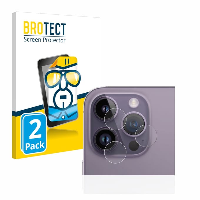 BROTECT - Screenprotector voor Apple iPhone 14 Pro Max (ALLEEN Camera Lens) - Folie Beschermfolie transparant 2 Stuks