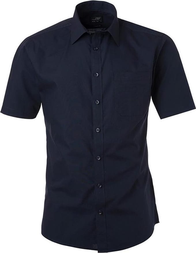 Daiber Herenshort Poplin Shirt met korte mouwen (Marine)