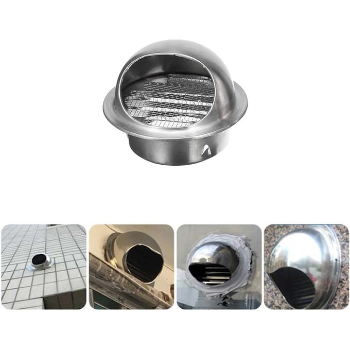 100/150mm Ventilatie Uitlaat RVS Luchtventilatie Rooster Afdekking zilver