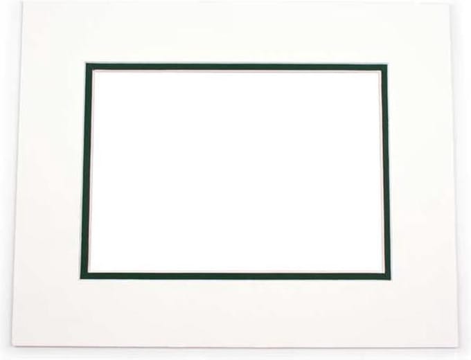 Passepartout Dubbeldik Wit/Donker Groen 20,3x25,4cm (10 stuks)