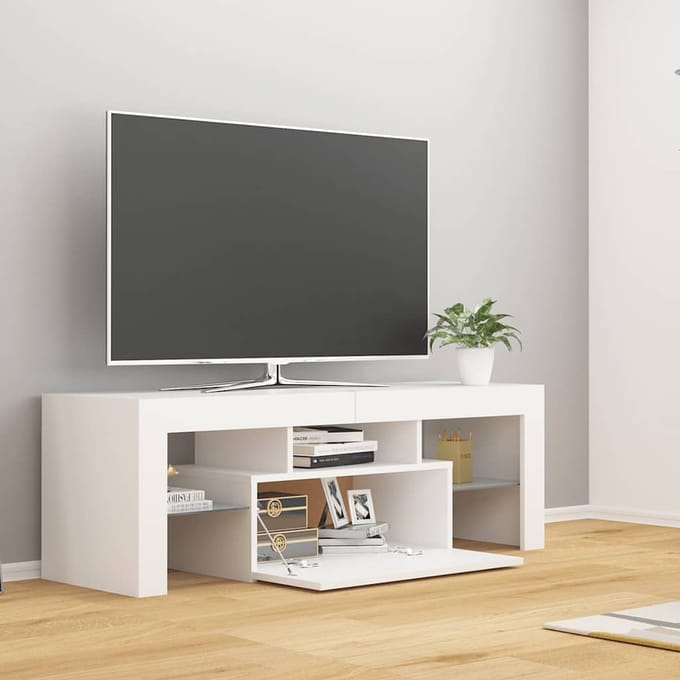 vidaXL - Tv-meubel - met - LED-verlichting - 120x35x40 - cm - wit