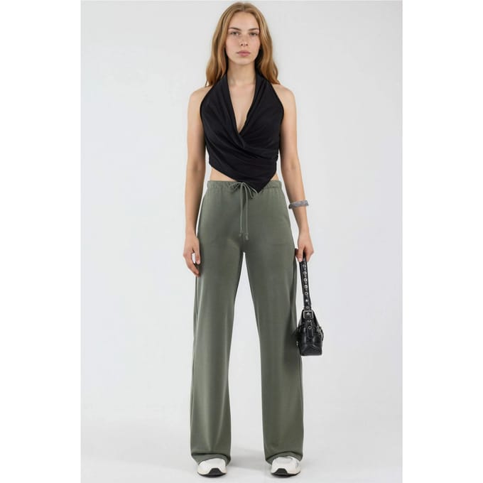 Wijde broek met trekkoord in de taille