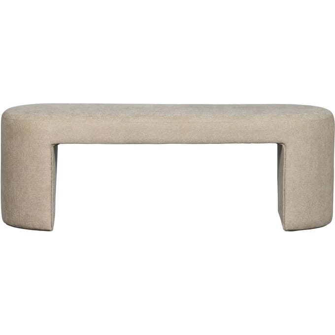 WOOOD Jacob Bankje - Chenille - Naturel - 46x130x46