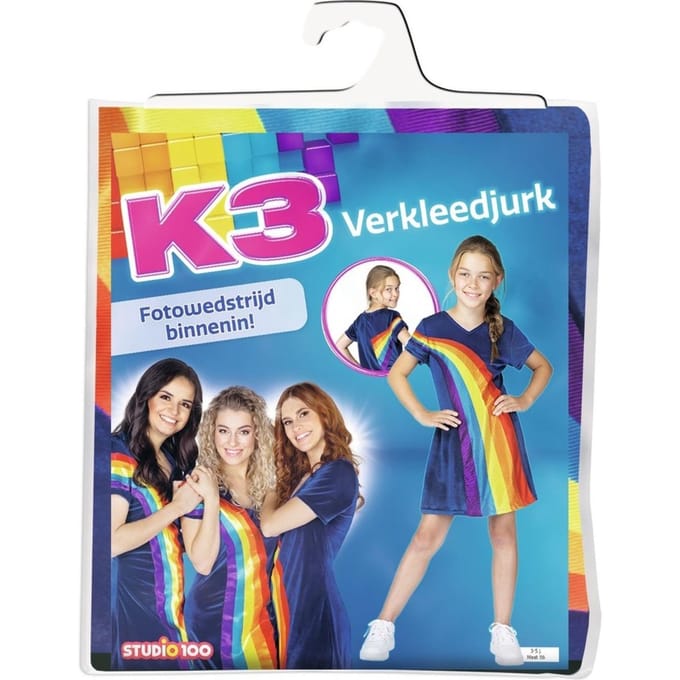 Studio 100 K3 Regenboog verkleedjurkje 9-11j Feestkleding