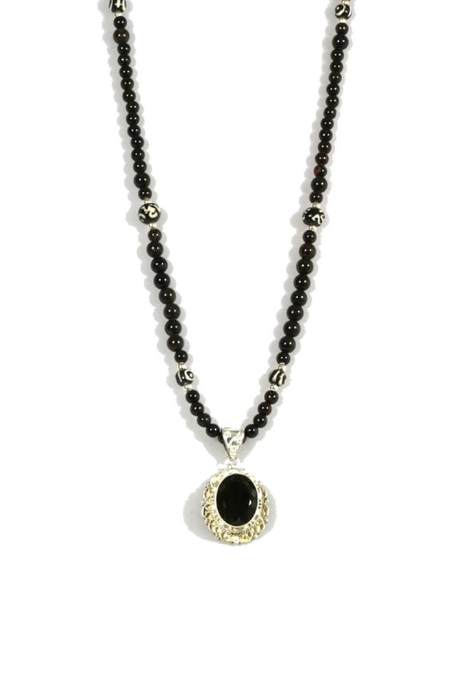Heaven Eleven - dames - ketting - granaat - 925 - Zilver - topaz steen - 80cm