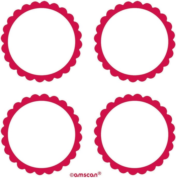 Amscan Zelfklevende Etiketten 5 Cm 20 Stuks Rood