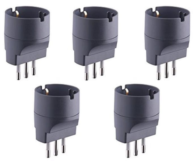 Set van 5 Adapters van Schuko naar Kleine Stekker - 10 A, Zwart