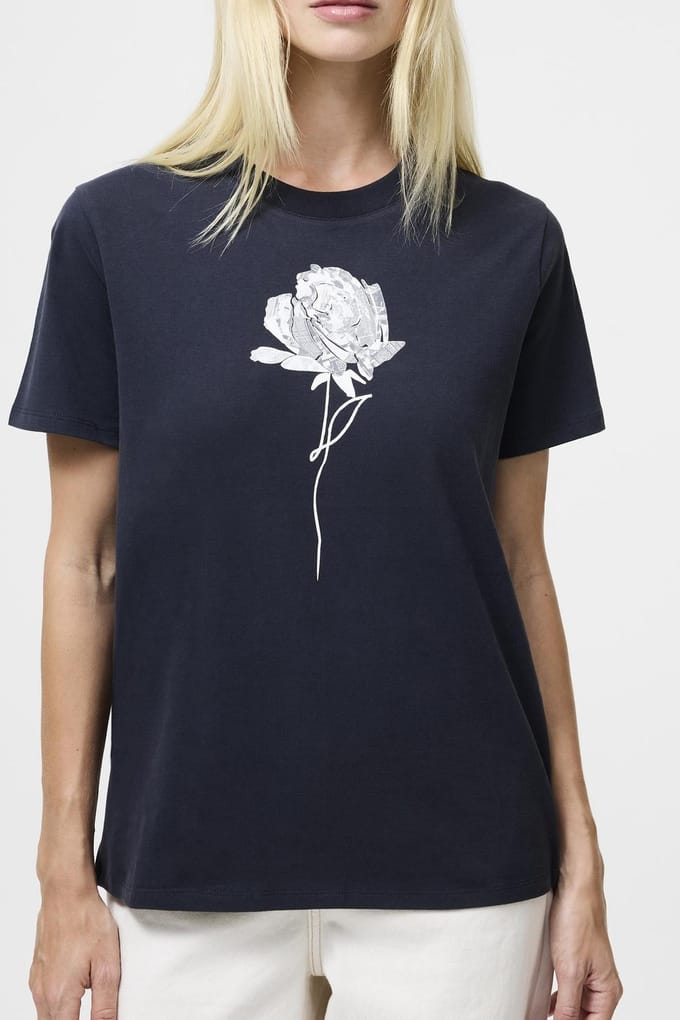 French Connection Rose Graphic S/s Tee Navy/white Navy/white Größe: M | Hemden Outlet | Damen | Blau