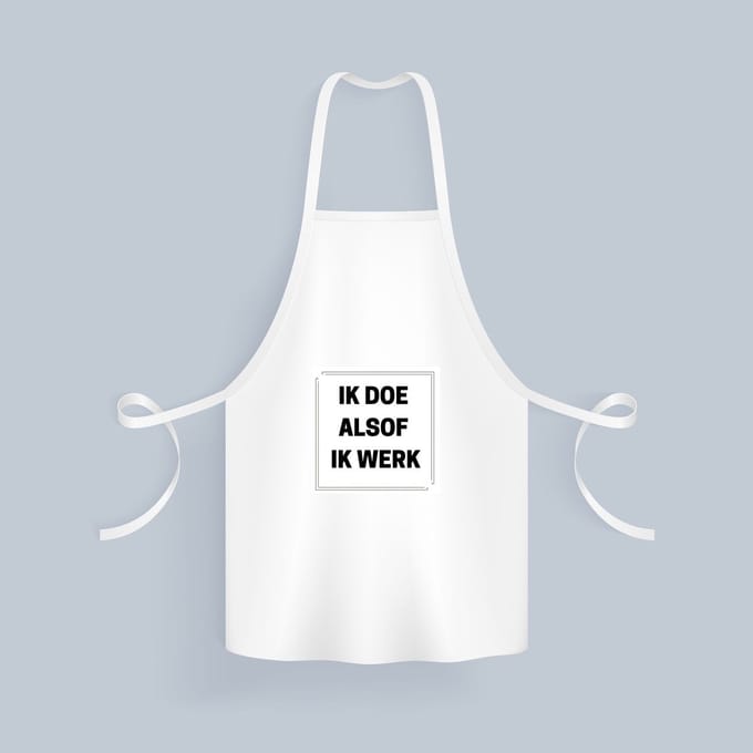 Akyol - ik doe alsof ik werk Keukenschort - Collega - collega - grappige tekst - 82 bij 71 cm