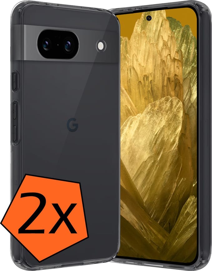 Hoes - 2 Stuks - Geschikt voor Google Pixel 8a - Sterk & Shockproof - Case Siliconen - Back Cover - Telefoon Hoes - Transparant