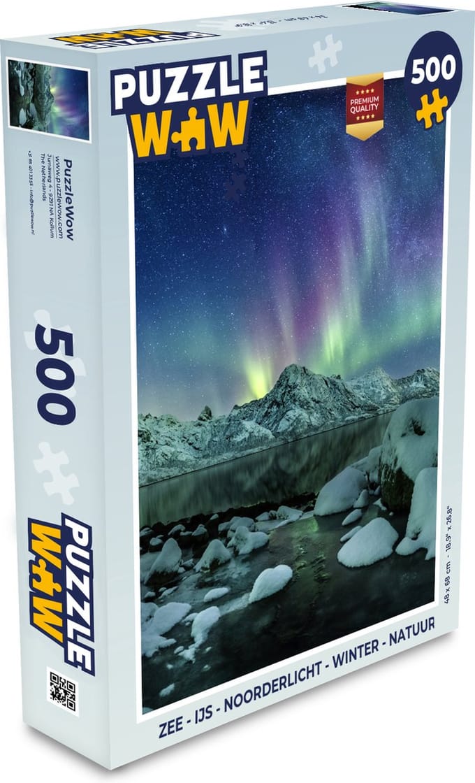 Puzzel Zee - IJs - Noorderlicht - Winter - Natuur - Legpuzzel - Puzzel 500 stukjes