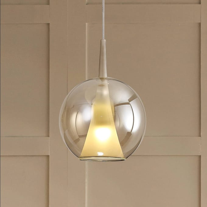 Mantra Iluminación Hanglamp Elsa, 1-lamp, Ø 25 cm, glas, brons