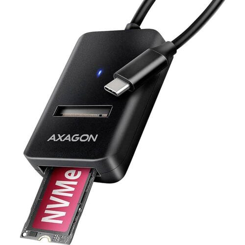AXAGON ADM2-CM USB-C 10Gbps - M.2 NVMe & SATA SSD adapter, 10cm USB-C cable