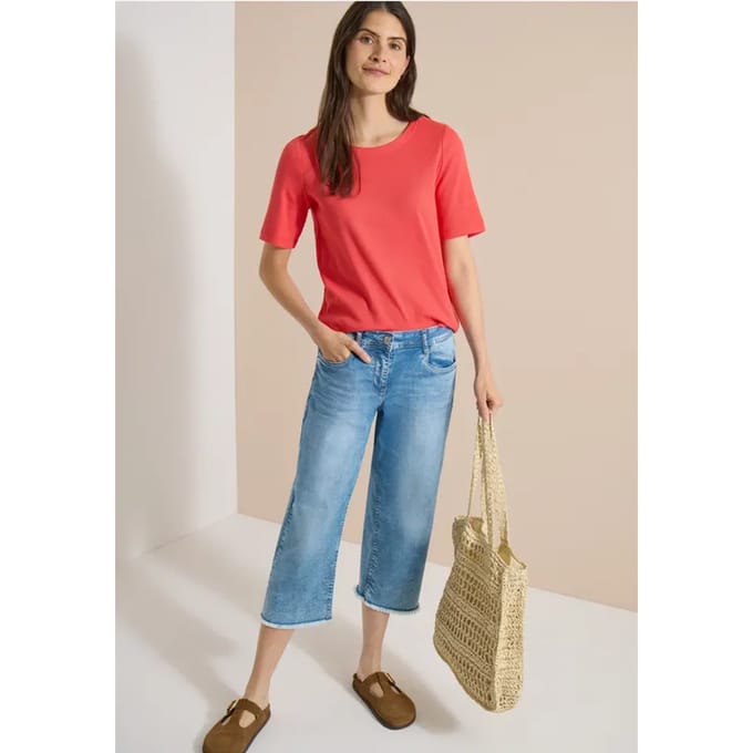Basic Shirt met geribde textuur