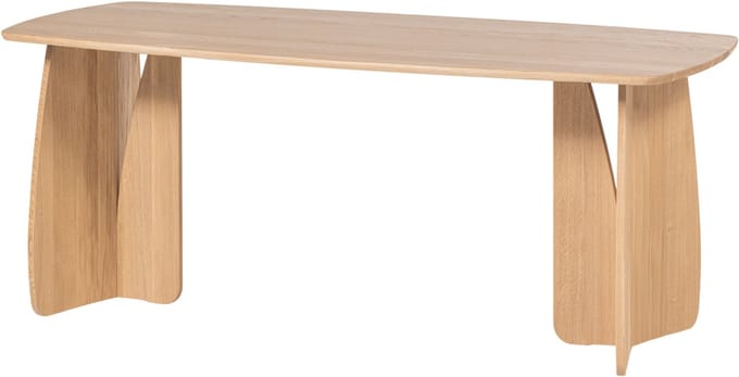 WOOOD Veere Eettafel - Massief Eikenhout - Naturel - 180 x 100