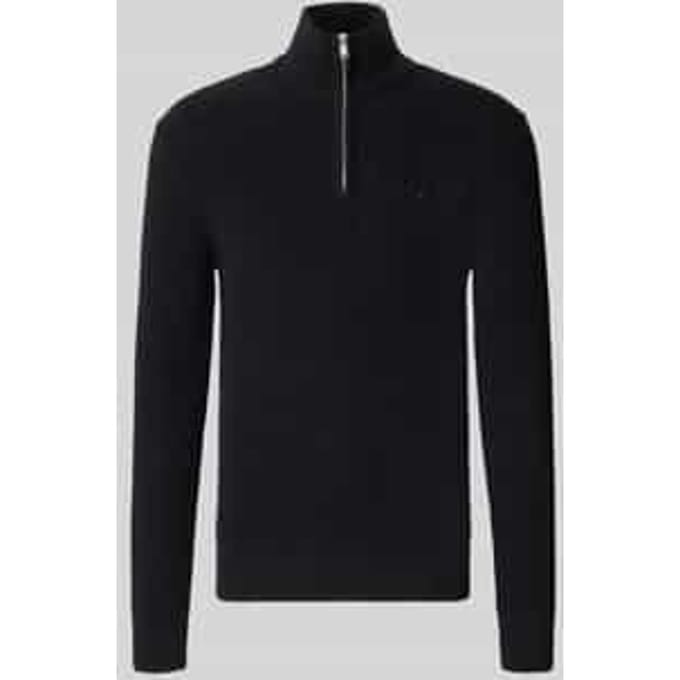 Slim fit pullover van pure katoen in tricotlook