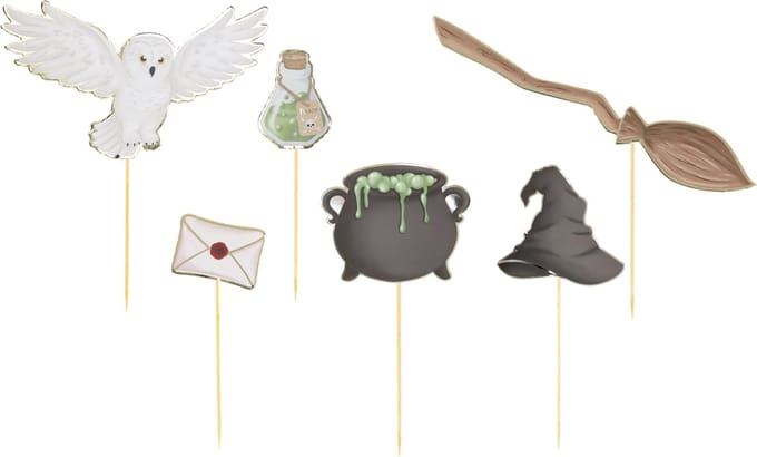 PARTYPRO - 6 Tovenaarsleerling taartdecoraties