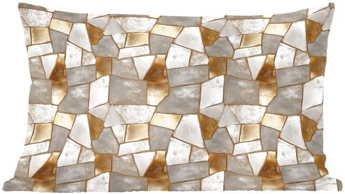 Sierkussens - Kussentjes Woonkamer - 60x40 cm - Mozaïek - Marmer - Goud