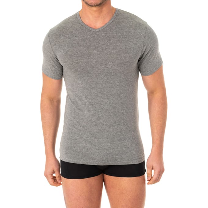 Heren-T-shirt korte mouw V-hals A040X
