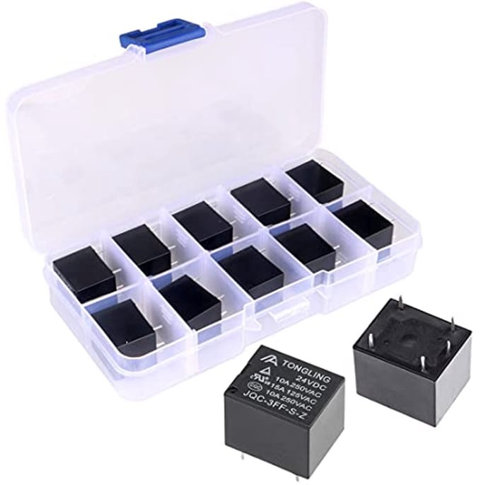 10st Mini Power Relais SPDT 24V - 5 Pins PCB Type