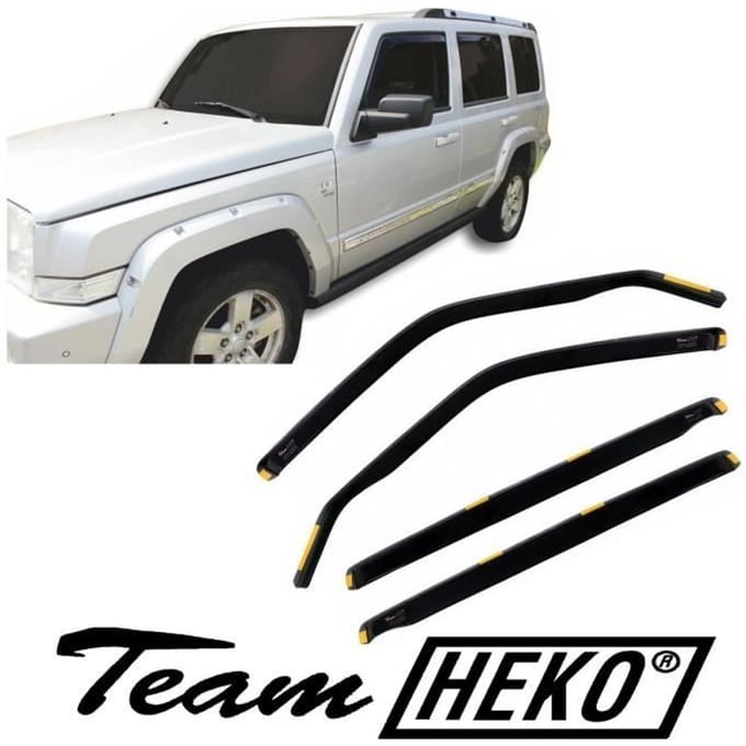 Déflecteurs d'air - J&J AUTOMOTIVE - Jeep Commander 2005-2010 - Fumé - Acrylique renforcé - Installation facile