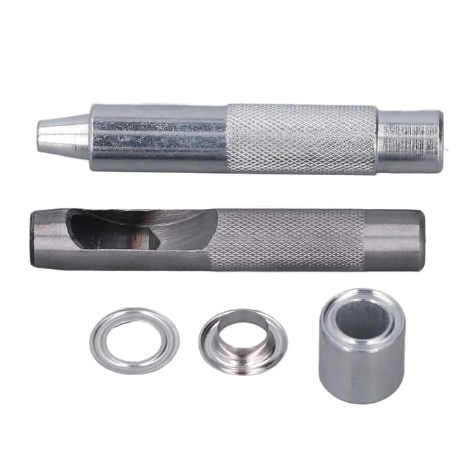 100 Sets Grommet Gereedschapskit Binnendiameter 12MM Oogje Gesp Canvas Gesp Grommet Oog Gereedschapsset met gray