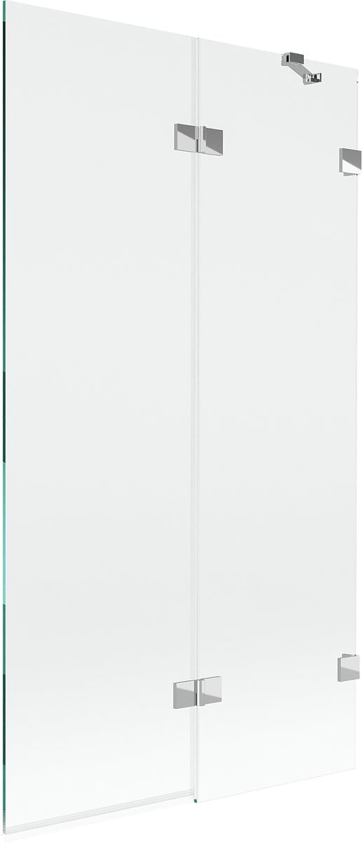 Mexen Lunar badwand 2-delig rechts 100 x 150 , transparant, chroom - 897-100-100-01-00-P