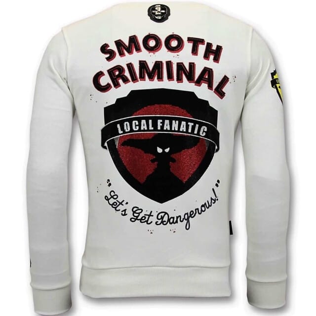 Luxe Heren Sweater - Crime Empire - Wit