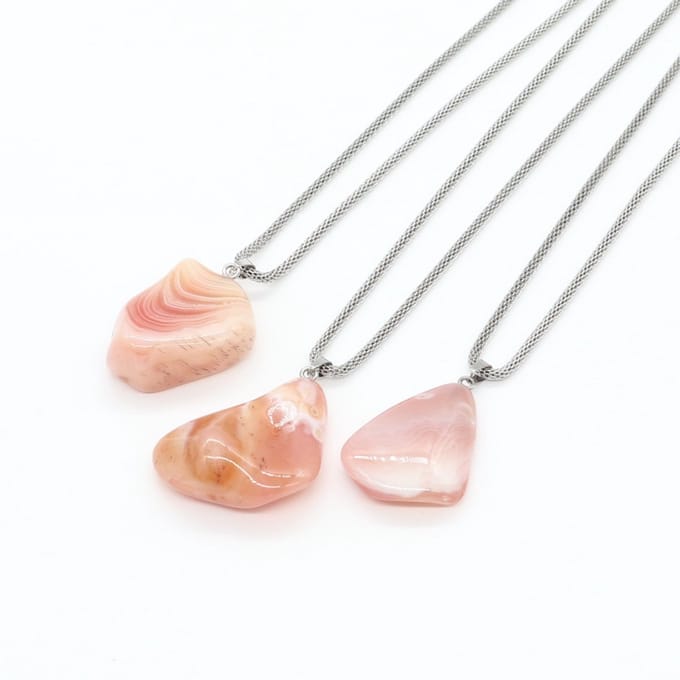Gemstone ketting Agaat Abrikoos