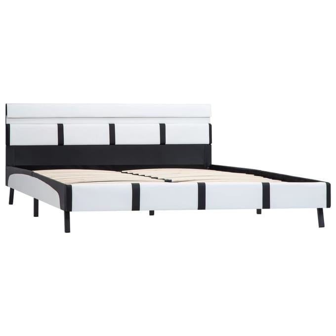vidaXL - Bedframe - met - LED - kunstleer - wit - 120x200 - cm