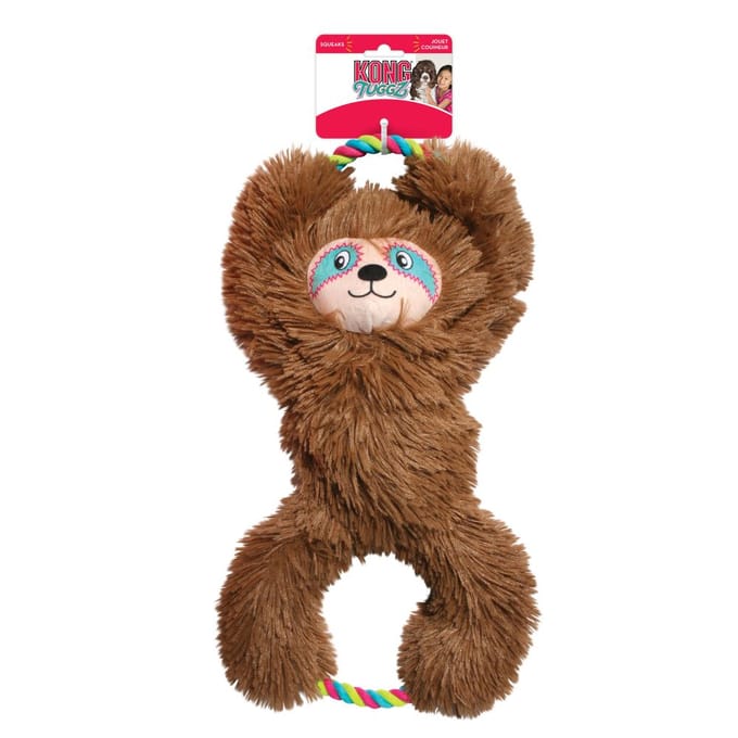 Kong Tuggz luiaard - Trek Knuffel voor Honden - 42 cm - Bruin