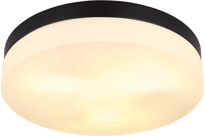 Globo - plafonniere - Vranos - zwart - aluminium - Ø 30cm - E27 - 32113B