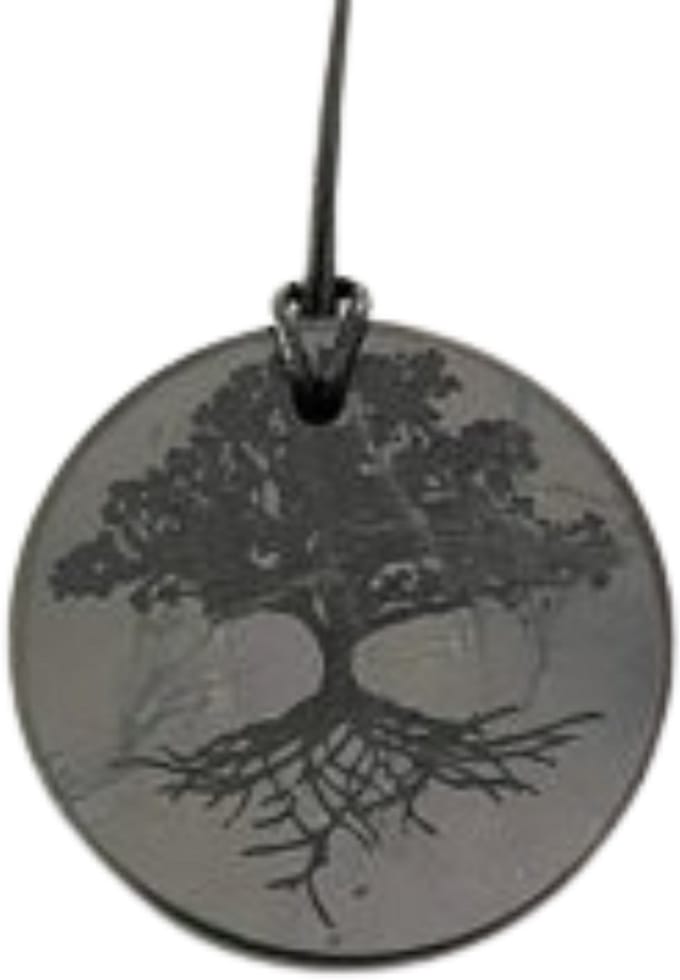 Shungiet edelstenen hanger levensboom 4.5 cm